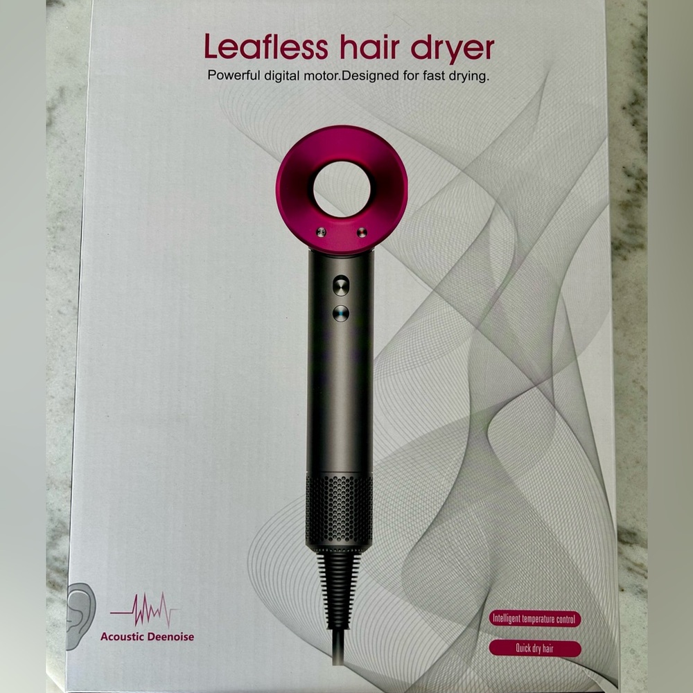 Leafless Hair Dryer - Fuchsia and Gray (NEW in box)